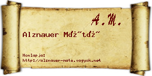 Alznauer Máté névjegykártya